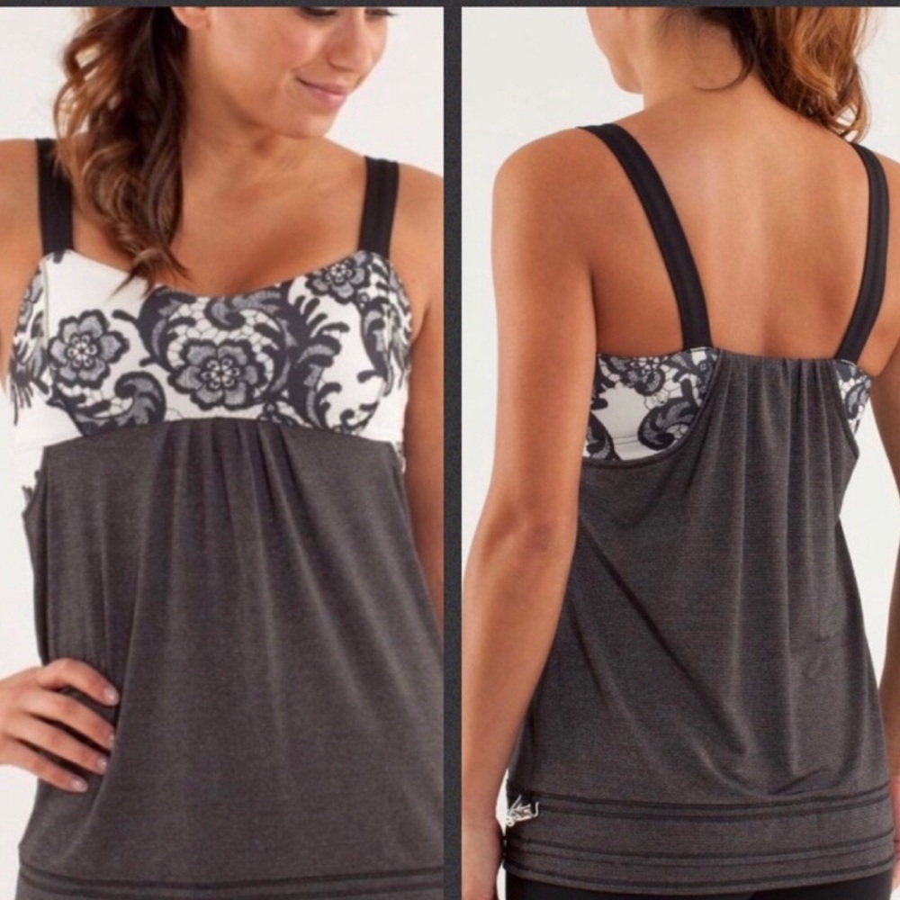 Lulu lemon Back on Track Tank Grey, White, Black